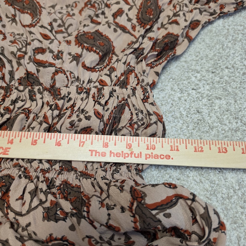 Lusana Anthropologie Smocked Prairie Paisley Boho Midi Dress XS NWT Cottagecore - Picture 11 of 14